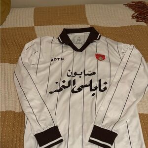 KOTN White and Brown Striped Long Sleeve Jersey